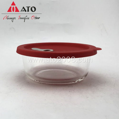 Glass Food Container With Silicone Lid-M